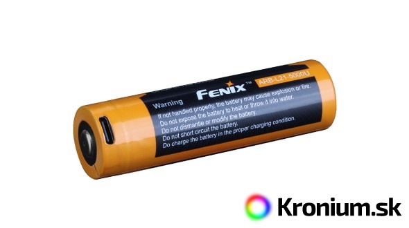 Nabíjateľná batéria Fenix 21700 5000 mAh s USB-C (Li-Ion)