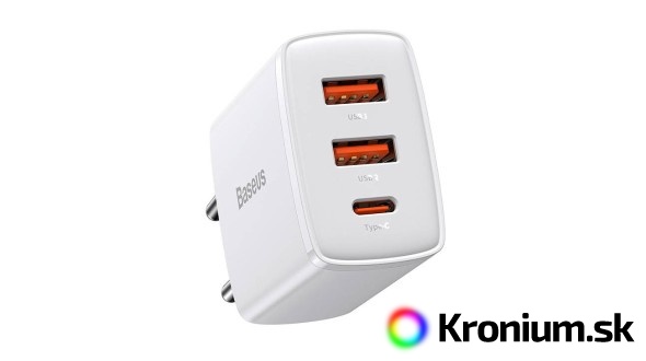 Baseus sieťový adaptér USB-C + 2x USB-A (30W)