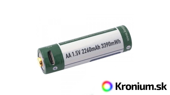 Dobíjateľná USB AA batéria Keeppower 2260 mAh