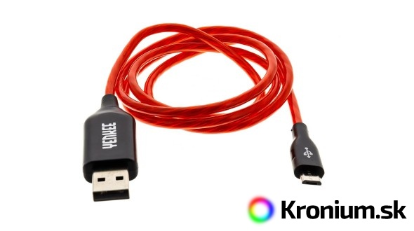 Kábel micro-USB 100 cm s LED podsvietením