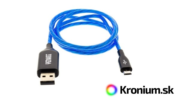 Kábel micro-USB 100 cm s LED podsvietením
