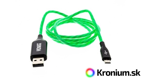 Kábel micro-USB 100 cm s LED podsvietením