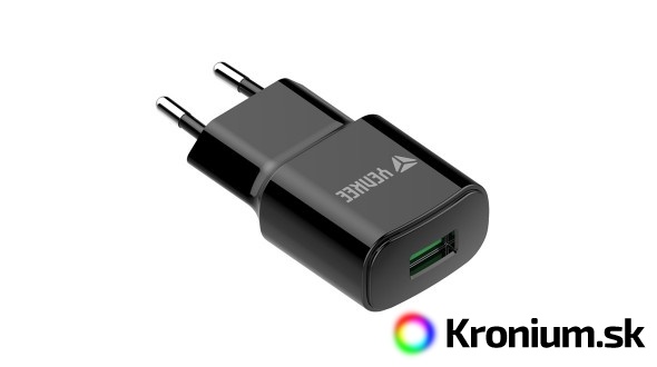 Sieťový USB adaptér QC3.0 (čierny)