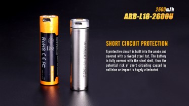 Nabíjateľná USB batéria Fenix 18650 2600 mAh (Li-ion)