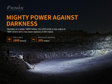 LED baterka Fenix LD30 + USB aku 3400 mAh