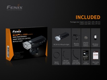 Svetlo na bicykel Fenix BC30 V2.0 + nabíjacia USB sada 3500 mAh