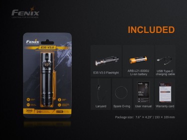 LED baterka Fenix E35 V3.0
