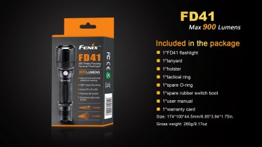 Zaostrovacia baterka Fenix FD41 + USB aku 2600 mAh