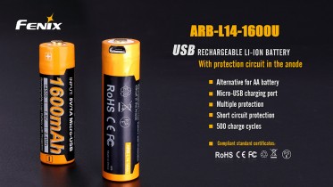 Dobíjateľná USB AA batéria Fenix ARB-L14-1600U