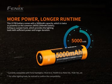 Nabíjateľná batéria Fenix 21700 5000 mAh (Li-Ion)