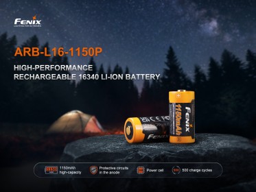 Dobíjateľná batéria Fenix RCR123A 1150 mAh (Li-ion)