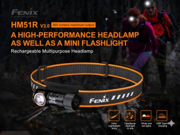 Nabíjateľná čelovka Fenix HM51R Ruby V3.0