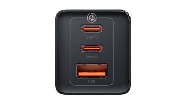Baseus GaN5 Pro 2xUSB-C + USB (65W) - čierny