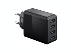 Štvorkanálový sieťový USB adaptér (celkom 6000 mA, 30W)
