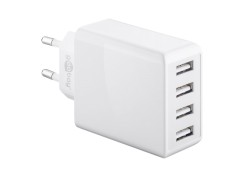 Štvorkanálový sieťový USB adaptér (celkom 6000 mA, 30W)